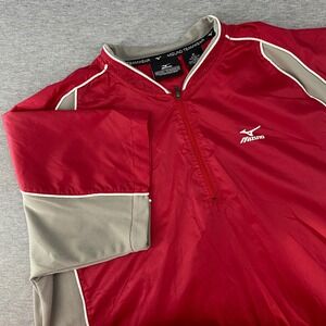 MIZUNO TEAMWEAR‎ SHORT SLEEVE BATTING WARMUP JACKET RED MENS SIZE M